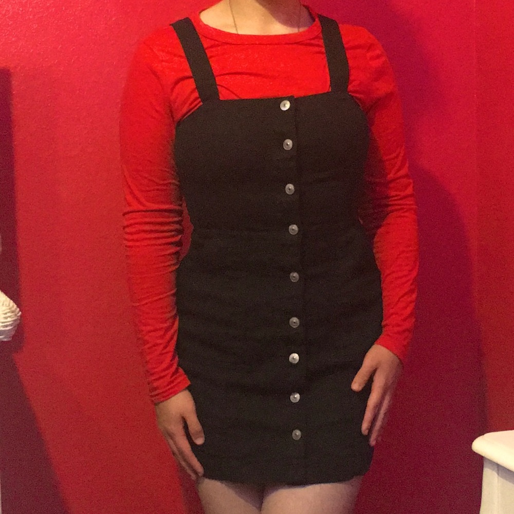 Black Overall Dress - Picture 1 of 2